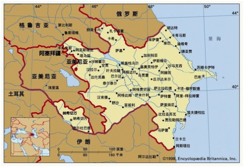 阿赛拜疆地图图片